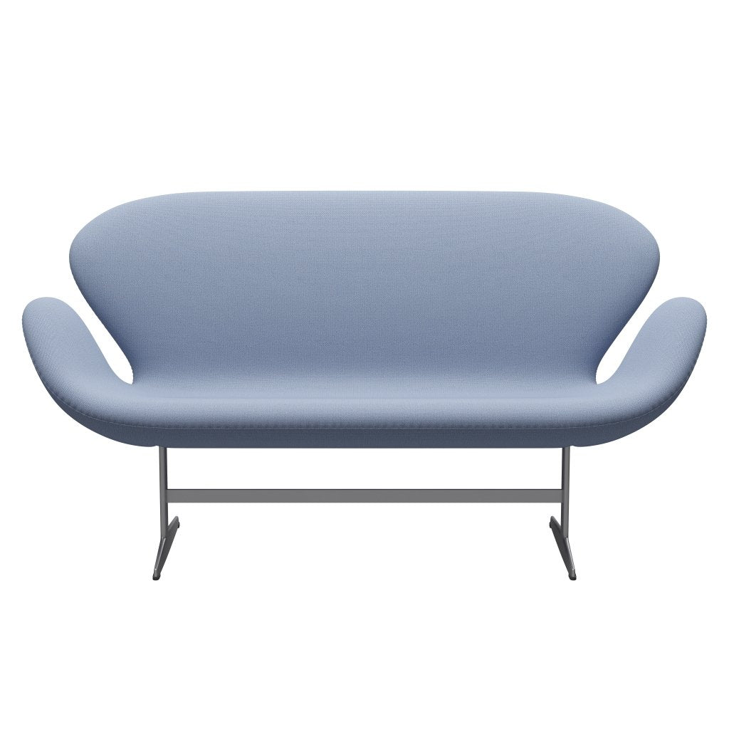 [product_category]-Fritz Hansen Swan Sofa 2 Seater, Silver Grey/Capture Light Blue (4902)-Fritz Hansen-3321-CP4902-SGBASE-FRI-1