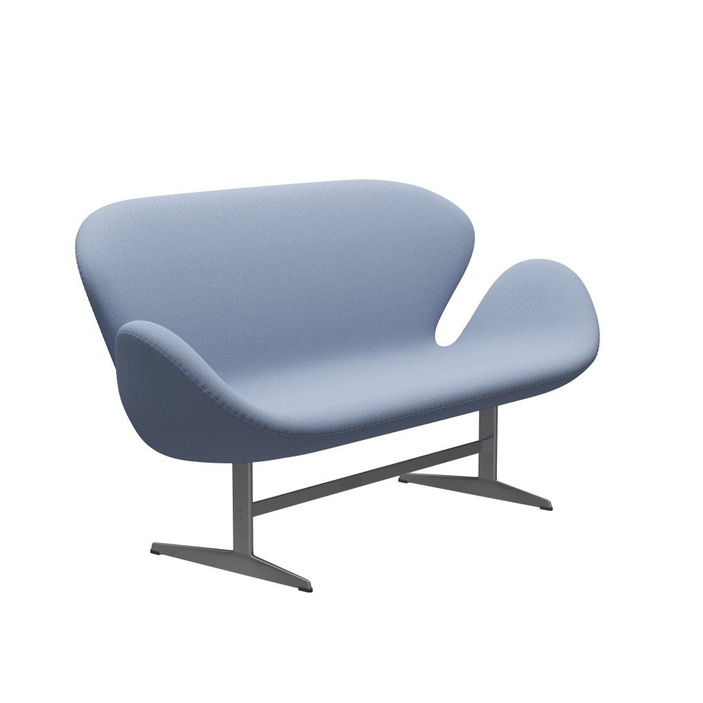[product_category]-Fritz Hansen Swan Sofa 2 Seater, Silver Grey/Capture Light Blue (4902)-Fritz Hansen-3321-CP4902-SGBASE-FRI-2