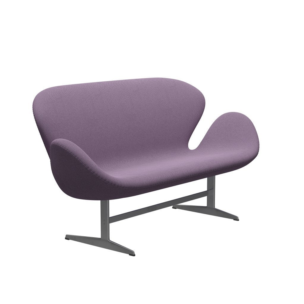 [product_category]-Fritz Hansen Swan Sofa 2 Seater, Silver Grey/Capture Light Violet-Fritz Hansen-3321-CP4501-SGBASE-FRI-2