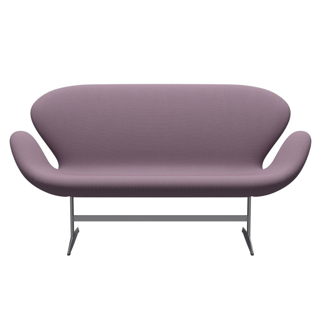 [product_category]-Fritz Hansen Swan Sofa 2 Seater, Silver Grey/Capture Violet/Brown-Fritz Hansen-3321-CP6202-SGBASE-FRI-1