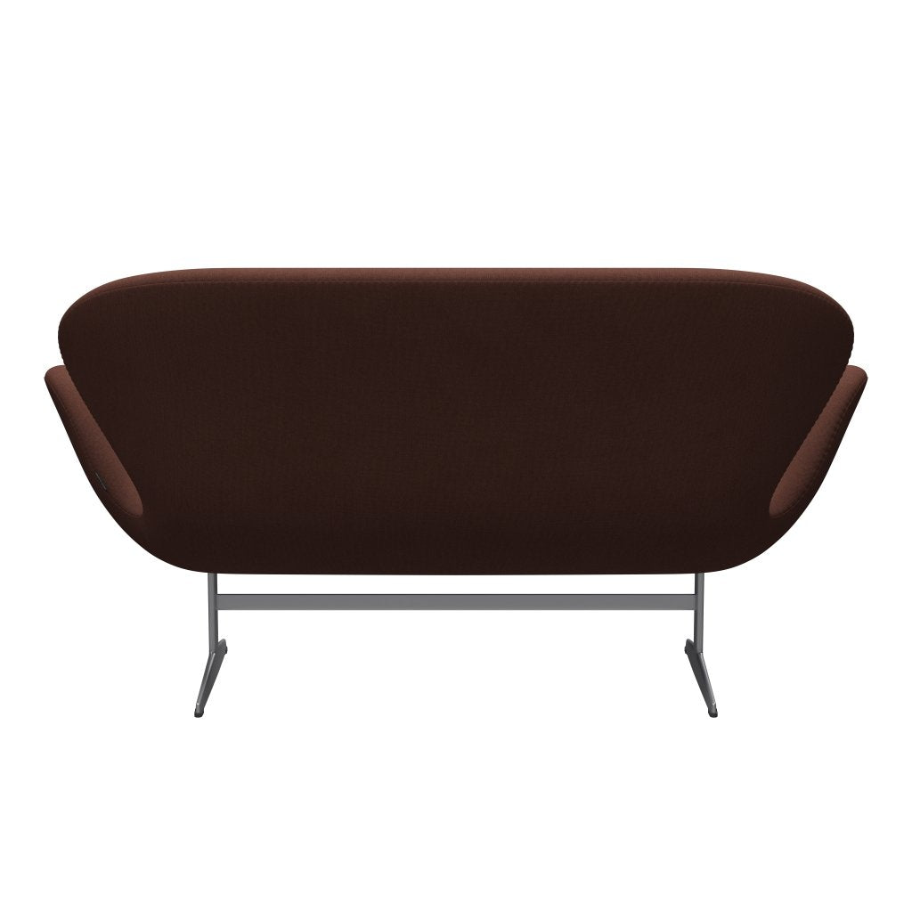 [product_category]-Fritz Hansen Swan Sofa 2 Seater, Silver Grey/Christianshavn Orange Dark-Fritz Hansen-3321-CH1134-SGBASE-FRI-4