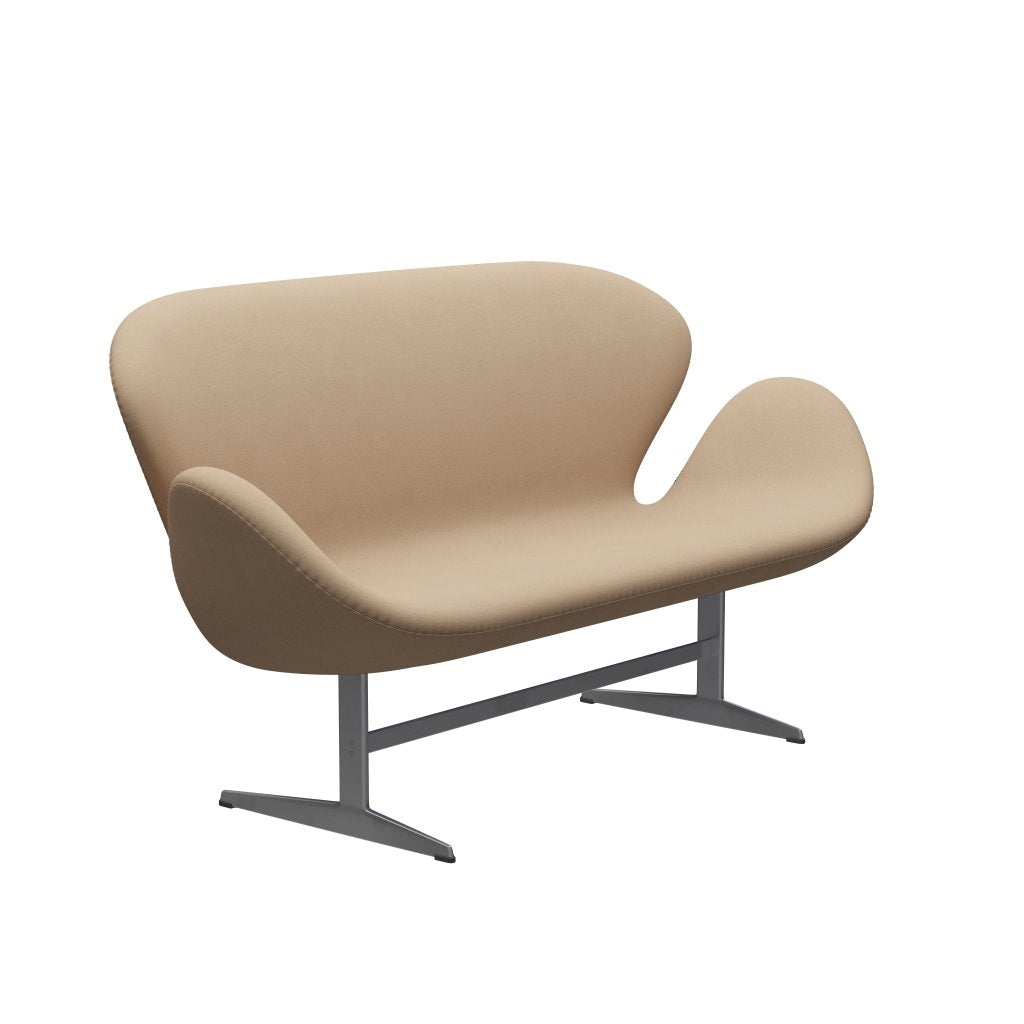 [product_category]-Fritz Hansen Swan Sofa 2 Seater, Silver Grey/Comfort Beige (61003)-Fritz Hansen-3321-C61003-SGBASE-FRI-2