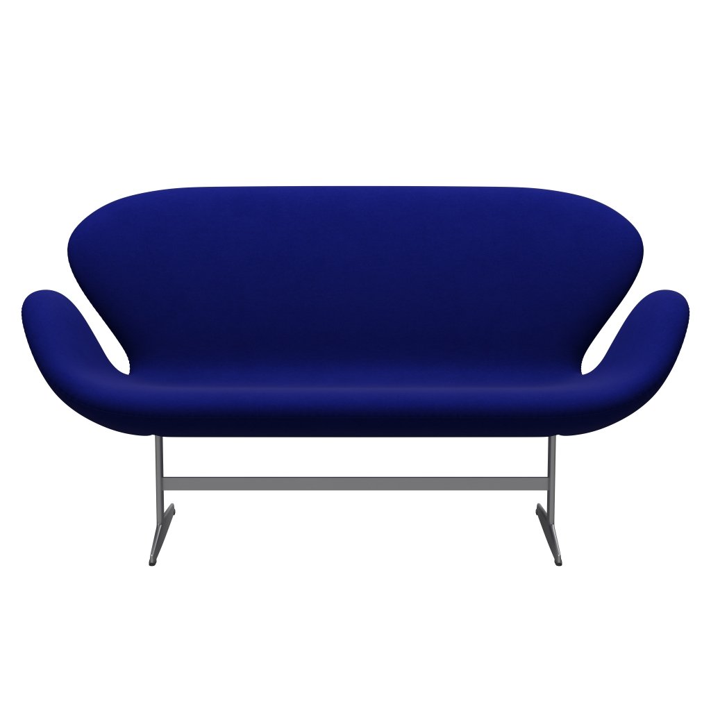 [product_category]-Fritz Hansen Swan Sofa 2 Seater, Silver Grey/Comfort Blue (66008)-Fritz Hansen-3321-C66008-SGBASE-FRI-1