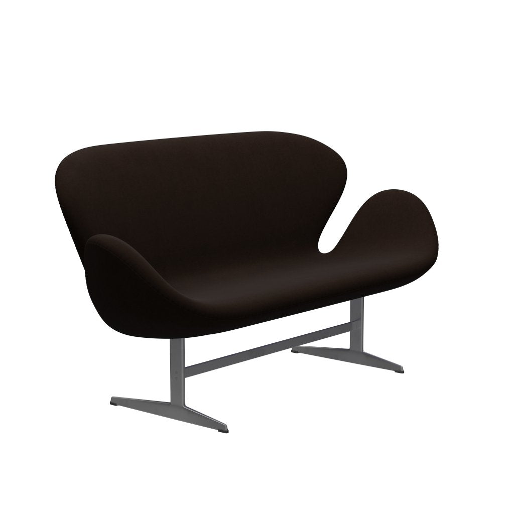 [product_category]-Fritz Hansen Swan Sofa 2 Seater, Silver Grey/Comfort Brown (01566)-Fritz Hansen-3321-C01566-SGBASE-FRI-2