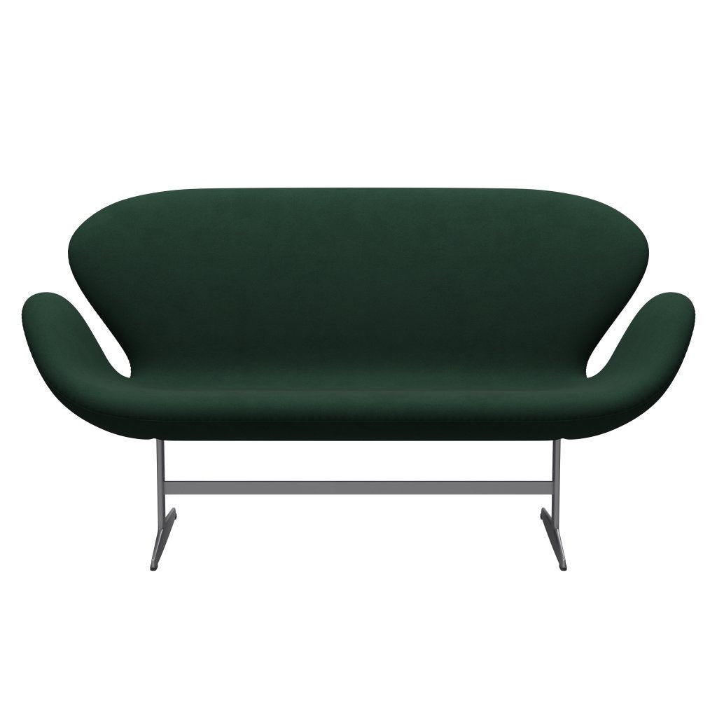 [product_category]-Fritz Hansen Swan Sofa 2 Seater, Silver Grey/Comfort Dark Green-Fritz Hansen-3321-C00018-SGBASE-FRI-1