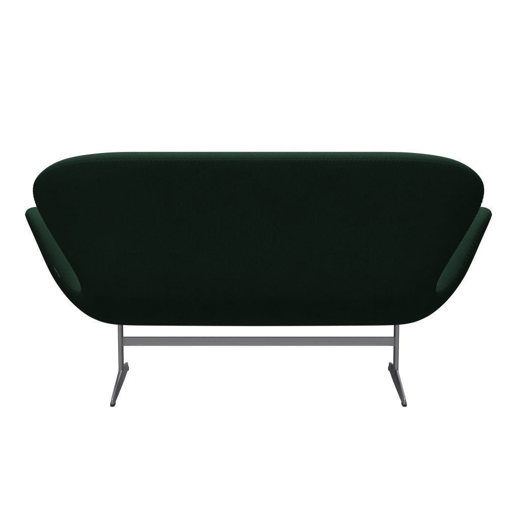 [product_category]-Fritz Hansen Swan Sofa 2 Seater, Silver Grey/Comfort Dark Green-Fritz Hansen-3321-C00018-SGBASE-FRI-4