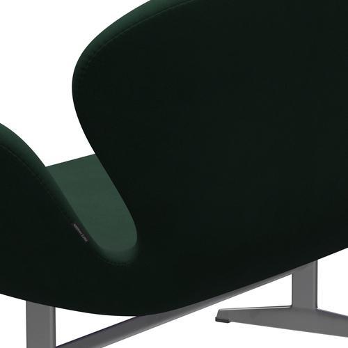 [product_category]-Fritz Hansen Swan Sofa 2 Seater, Silver Grey/Comfort Dark Green-Fritz Hansen-3321-C00018-SGBASE-FRI-5