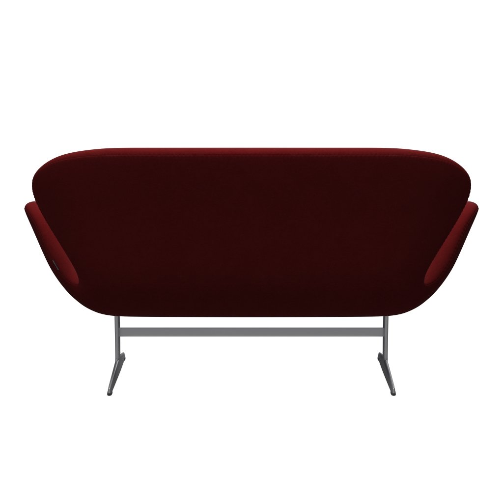 [product_category]-Fritz Hansen Swan Sofa 2 Seater, Silver Grey/Comfort Dark Red (01153)-Fritz Hansen-3321-C01153-SGBASE-FRI-4