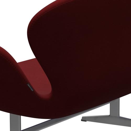 [product_category]-Fritz Hansen Swan Sofa 2 Seater, Silver Grey/Comfort Dark Red (01153)-Fritz Hansen-3321-C01153-SGBASE-FRI-5