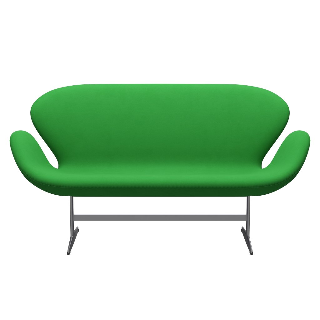 [product_category]-Fritz Hansen Swan Sofa 2 Seater, Silver Grey/Comfort Green (68003)-Fritz Hansen-3321-C68003-SGBASE-FRI-1