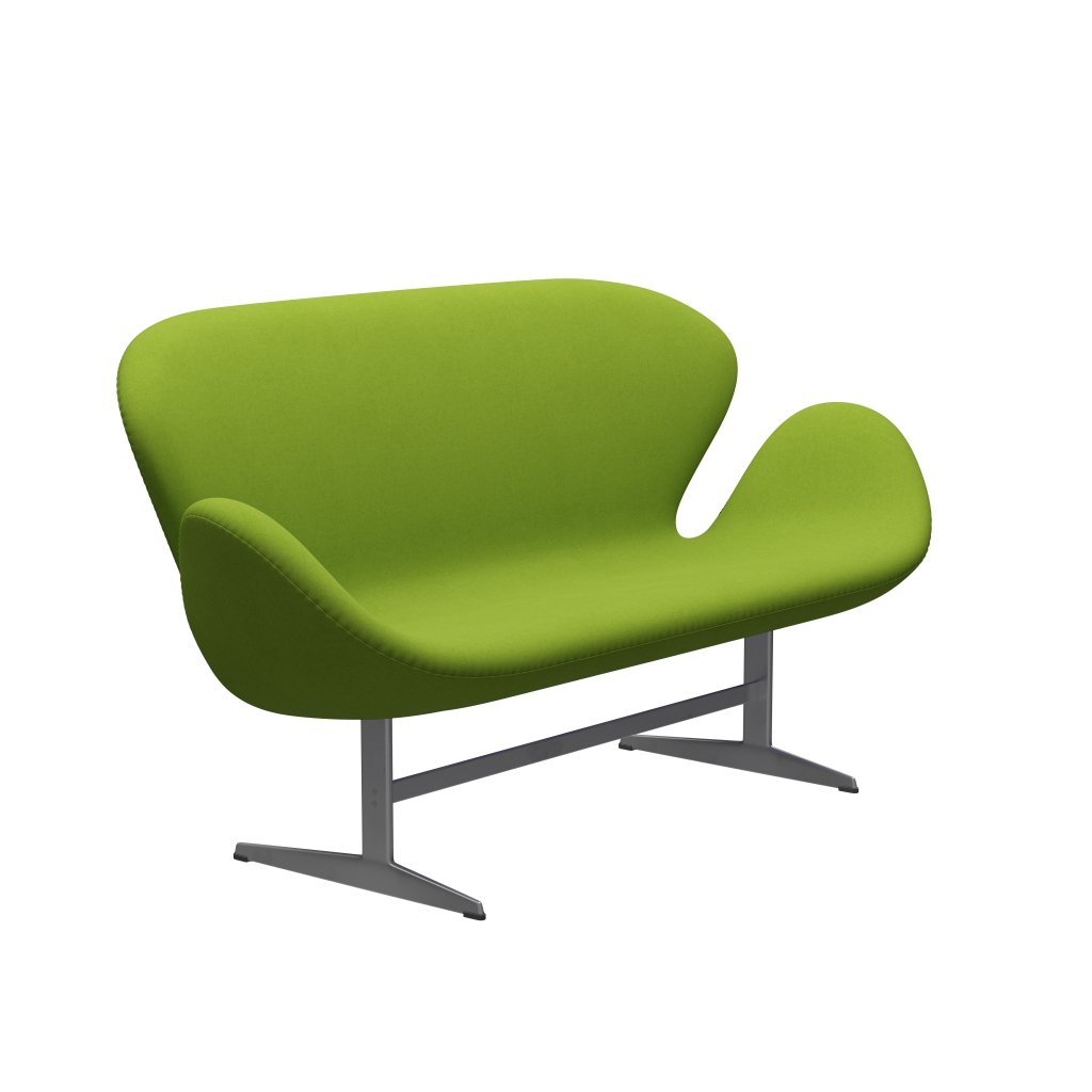 [product_category]-Fritz Hansen Swan Sofa 2 Seater, Silver Grey/Comfort Green (68011)-Fritz Hansen-3321-C68011-SGBASE-FRI-2