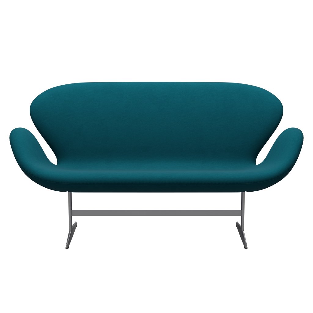 [product_category]-Fritz Hansen Swan Sofa 2 Seater, Silver Grey/Comfort Green/Blue-Fritz Hansen-3321-C08422-SGBASE-FRI-1