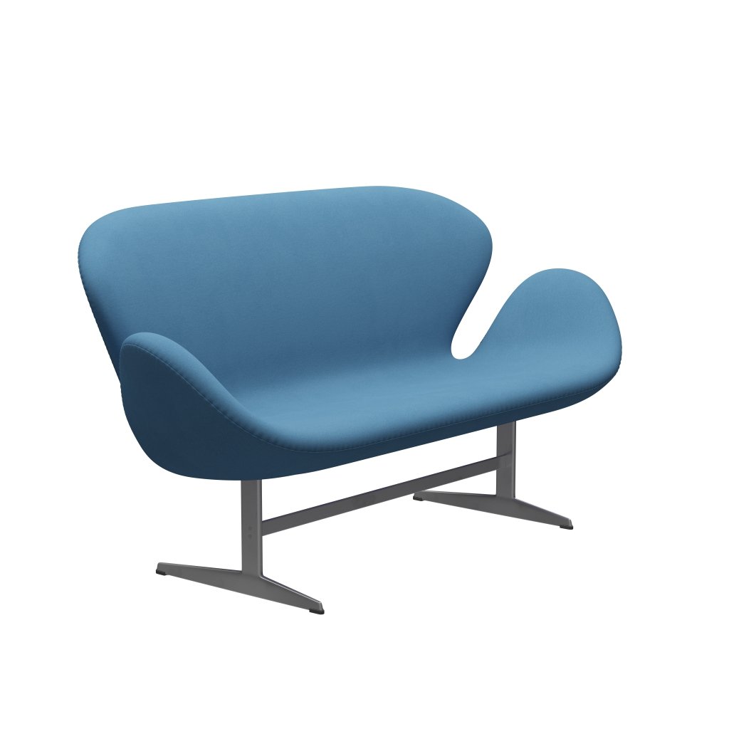 [product_category]-Fritz Hansen Swan Sofa 2 Seater, Silver Grey/Comfort Light Blue (01124)-Fritz Hansen-3321-C01124-SGBASE-FRI-2