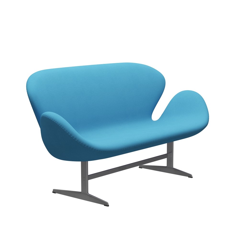 [product_category]-Fritz Hansen Swan Sofa 2 Seater, Silver Grey/Comfort Light Blue (66010)-Fritz Hansen-3321-C66010-SGBASE-FRI-2
