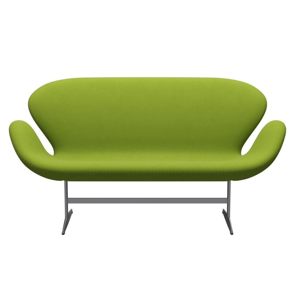 [product_category]-Fritz Hansen Swan Sofa 2 Seater, Silver Grey/Comfort Light Green (68000)-Fritz Hansen-3321-C68000-SGBASE-FRI-1