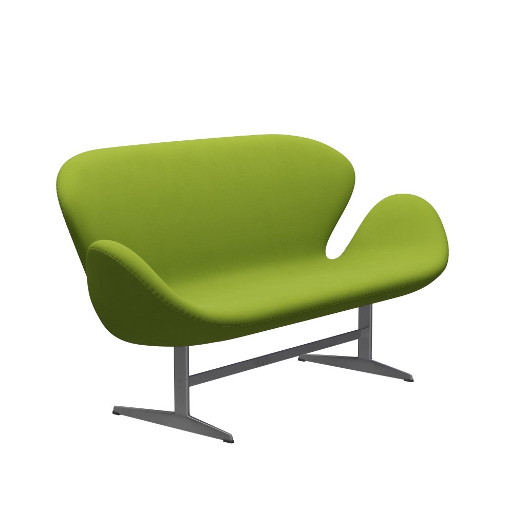 [product_category]-Fritz Hansen Swan Sofa 2 Seater, Silver Grey/Comfort Light Green (68000)-Fritz Hansen-3321-C68000-SGBASE-FRI-2