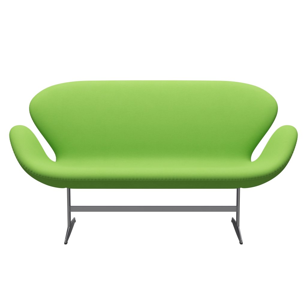 [product_category]-Fritz Hansen Swan Sofa 2 Seater, Silver Grey/Comfort Light Green (68010)-Fritz Hansen-3321-C68010-SGBASE-FRI-1