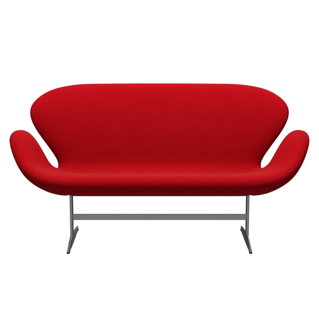 [product_category]-Fritz Hansen Swan Sofa 2 Seater, Silver Grey/Comfort Red (64013)-Fritz Hansen-3321-C64013-SGBASE-FRI-1