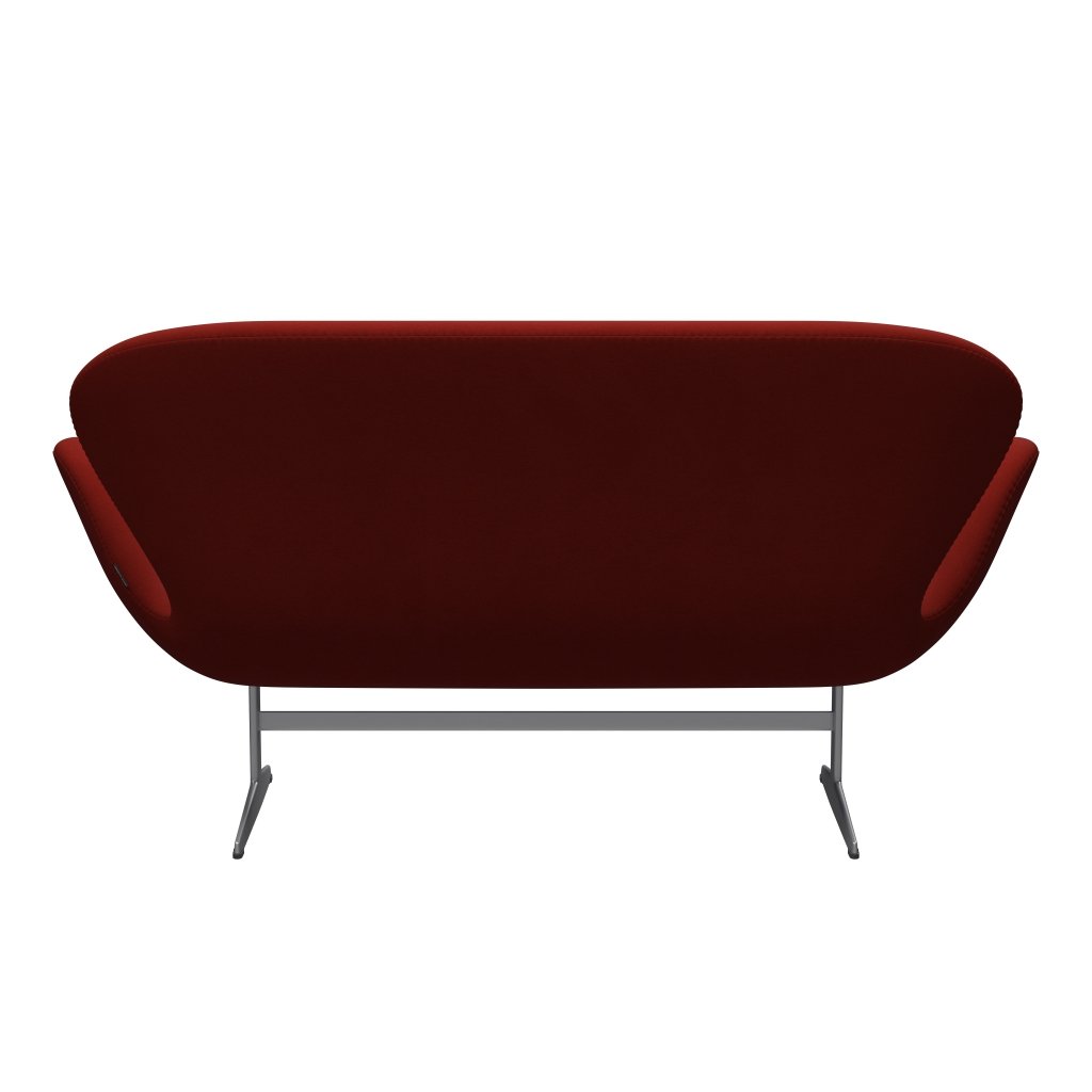 [product_category]-Fritz Hansen Swan Sofa 2 Seater, Silver Grey/Comfort Rust Red (00028)-Fritz Hansen-3321-C00028-SGBASE-FRI-4
