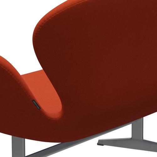 [product_category]-Fritz Hansen Swan Sofa 2 Seater, Silver Grey/Comfort Rust Red (09055)-Fritz Hansen-3321-C09055-SGBASE-FRI-5