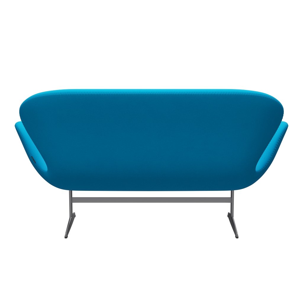 [product_category]-Fritz Hansen Swan Sofa 2 Seater, Silver Grey/Comfort Turquoise (67001)-Fritz Hansen-3321-C67001-SGBASE-FRI-4