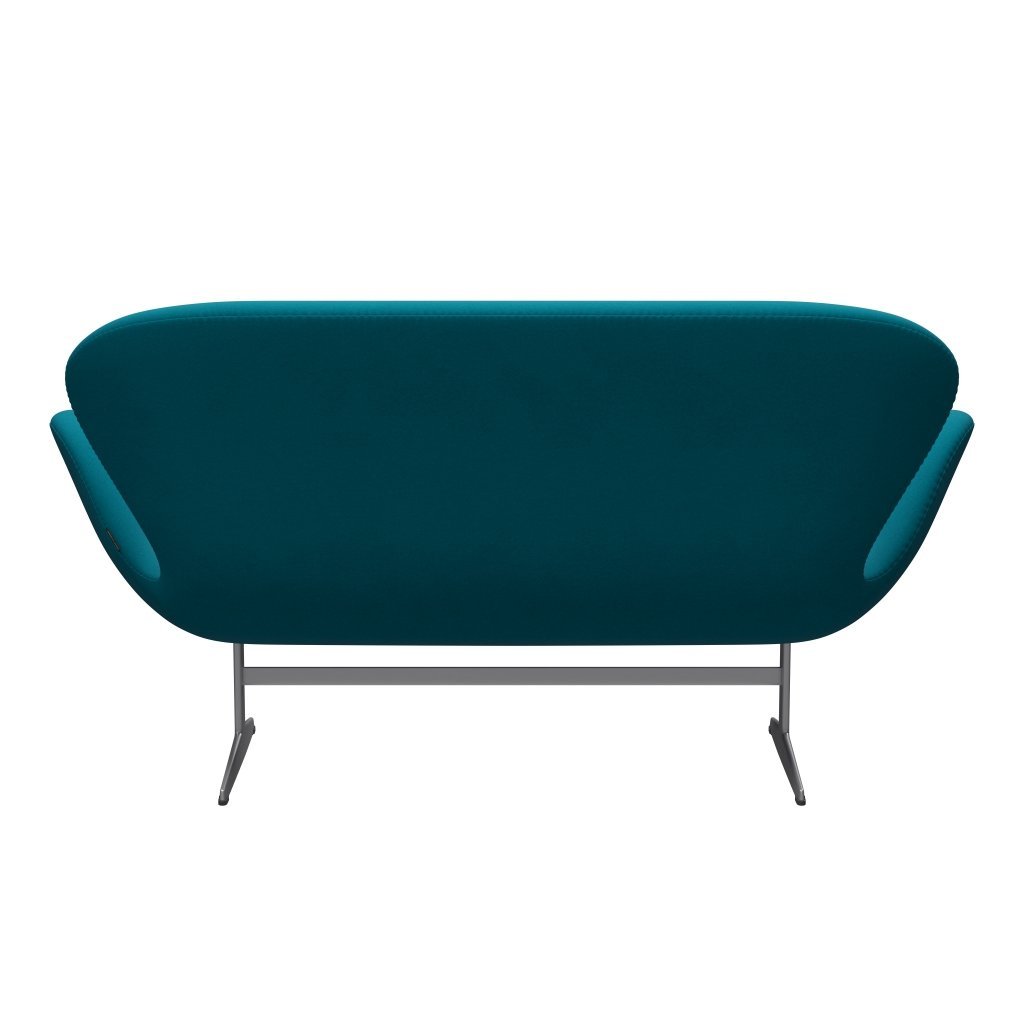 [product_category]-Fritz Hansen Swan Sofa 2 Seater, Silver Grey/Comfort Turquoise (67002)-Fritz Hansen-3321-C67002-SGBASE-FRI-4