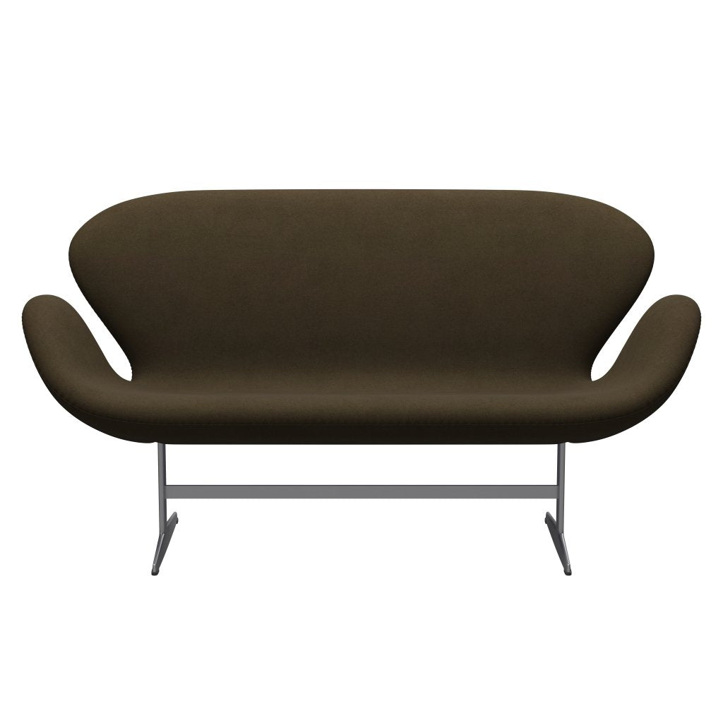 [product_category]-Fritz Hansen Swan Sofa 2 Seater, Silver Grey/Divina Brown (984)-Fritz Hansen-3321-DIV984-SGBASE-FRI-1