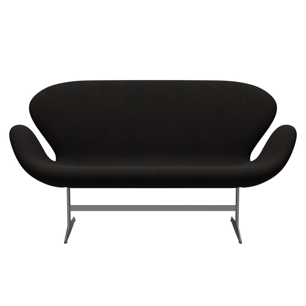 [product_category]-Fritz Hansen Swan Sofa 2 Seater, Silver Grey/Divina Dark Brown (384)-Fritz Hansen-3321-DIV384-SGBASE-FRI-1