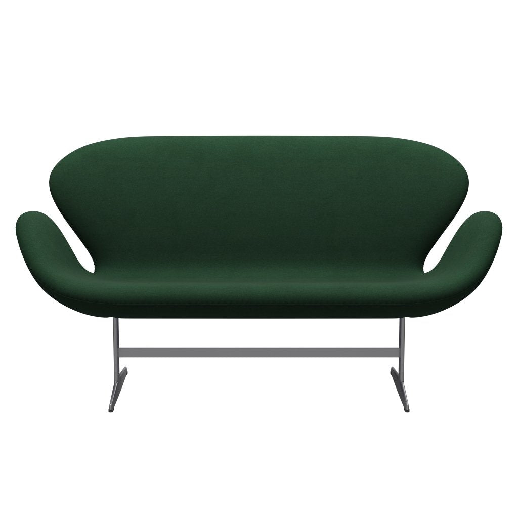 [product_category]-Fritz Hansen Swan Sofa 2 Seater, Silver Grey/Divina Dark Green (876)-Fritz Hansen-3321-DIV876-SGBASE-FRI-1