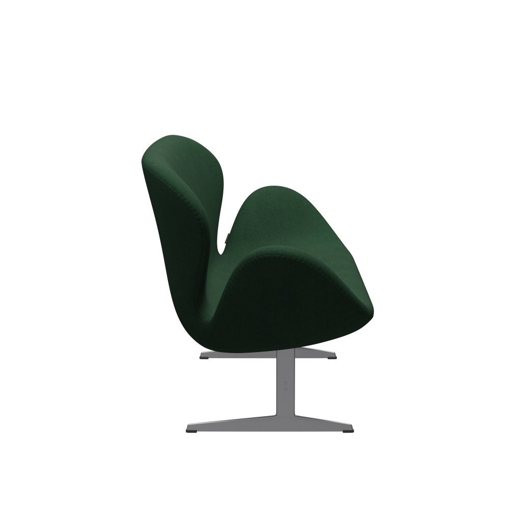 [product_category]-Fritz Hansen Swan Sofa 2 Seater, Silver Grey/Divina Dark Green (876)-Fritz Hansen-3321-DIV876-SGBASE-FRI-3