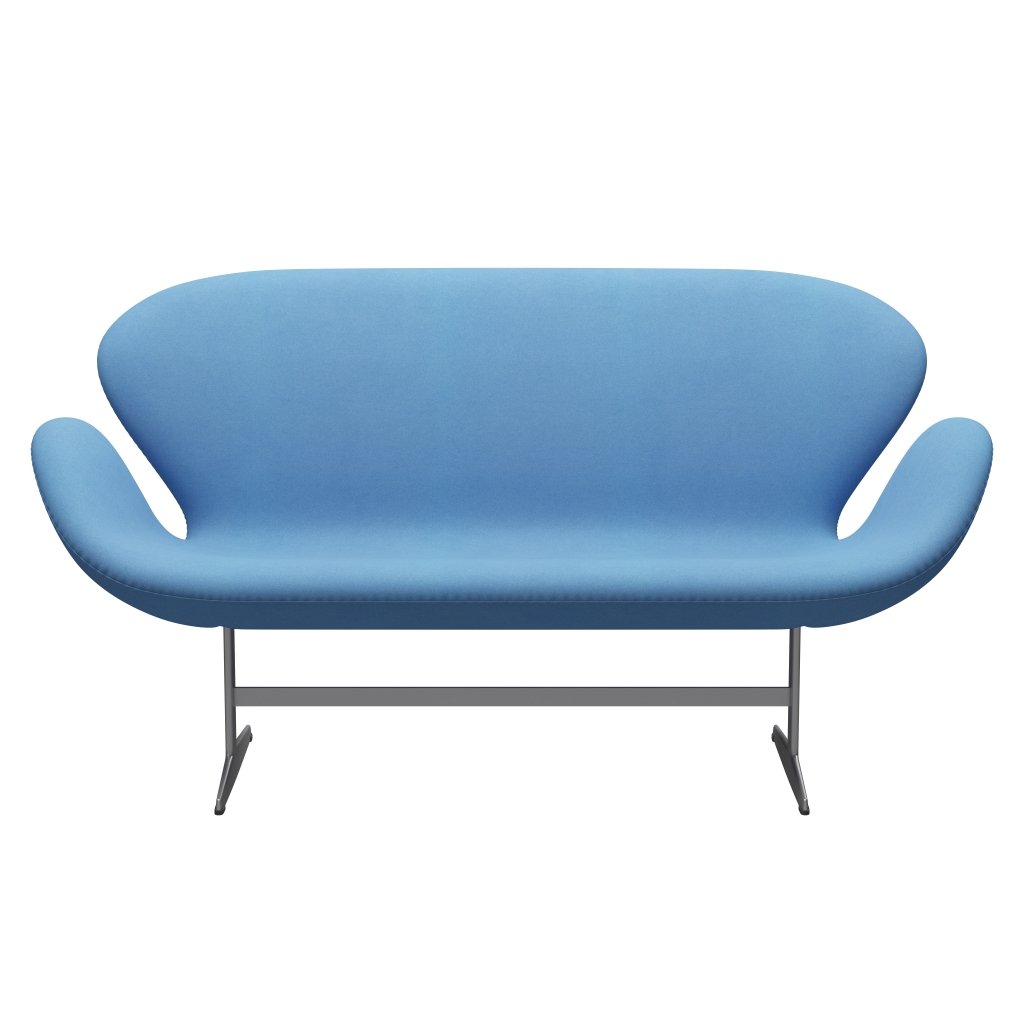 [product_category]-Fritz Hansen Swan Sofa 2 Seater, Silver Grey/Divina Light Blue (712)-Fritz Hansen-3321-DIV712-SGBASE-FRI-1