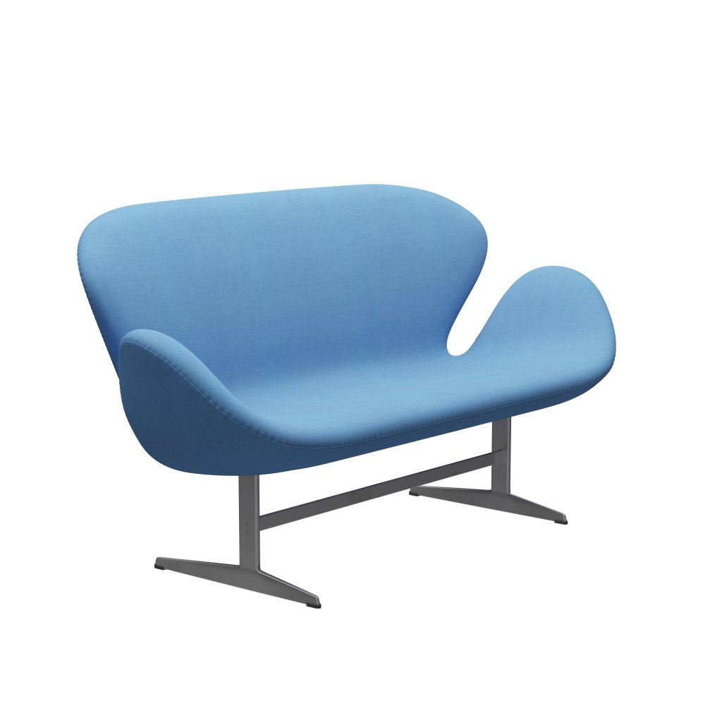 [product_category]-Fritz Hansen Swan Sofa 2 Seater, Silver Grey/Divina Light Blue (712)-Fritz Hansen-3321-DIV712-SGBASE-FRI-2