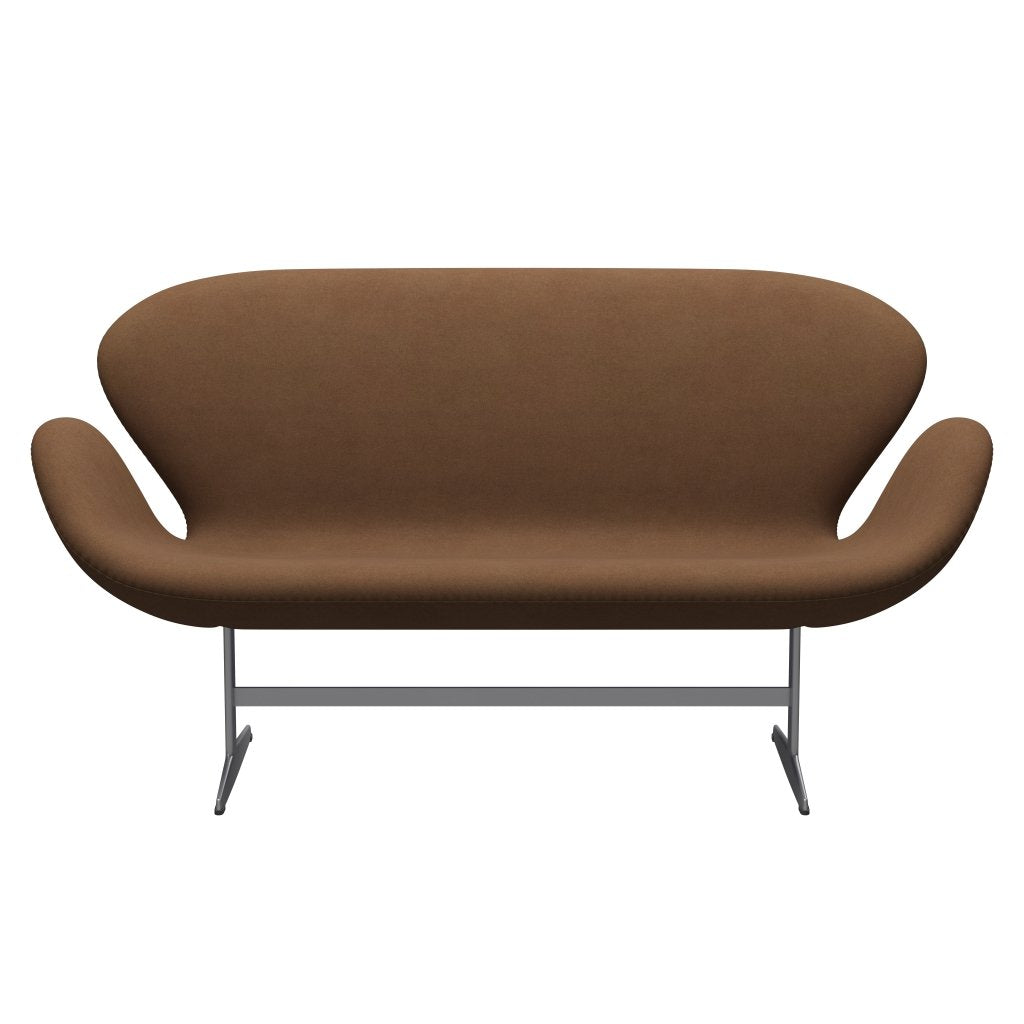 [product_category]-Fritz Hansen Swan Sofa 2 Seater, Silver Grey/Divina Light Brown-Fritz Hansen-3321-DIV334-SGBASE-FRI-1