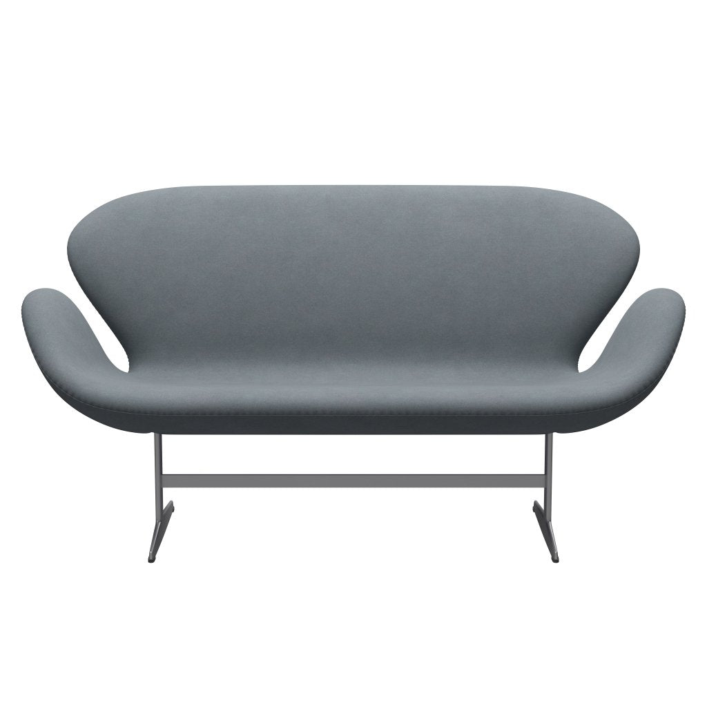 [product_category]-Fritz Hansen Swan Sofa 2 Seater, Silver Grey/Divina Light Grey-Fritz Hansen-3321-DIV171-SGBASE-FRI-1