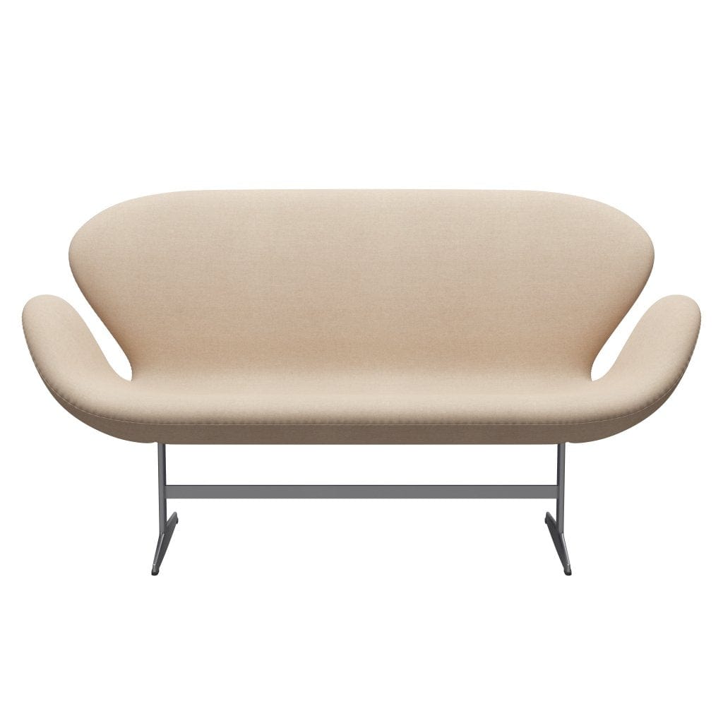 [product_category]-Fritz Hansen Swan Sofa 2 Seater, Silver Grey/Divina Md Crème-Fritz Hansen-3321-DMD203-SGBASE-FRI-1