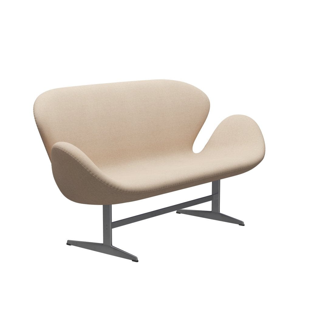 [product_category]-Fritz Hansen Swan Sofa 2 Seater, Silver Grey/Divina Md Crème-Fritz Hansen-3321-DMD203-SGBASE-FRI-2