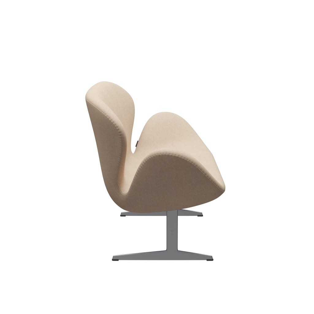 [product_category]-Fritz Hansen Swan Sofa 2 Seater, Silver Grey/Divina Md Crème-Fritz Hansen-3321-DMD203-SGBASE-FRI-3