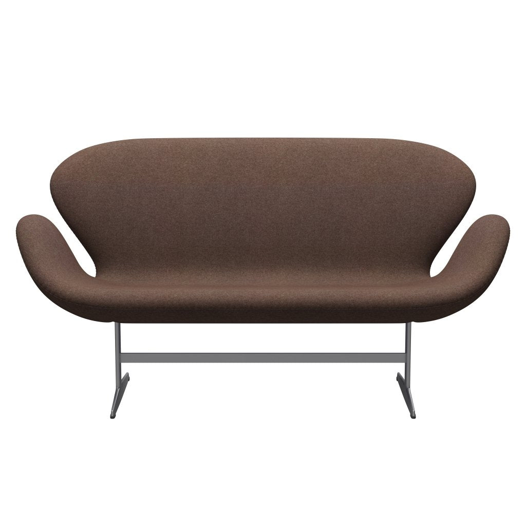 [product_category]-Fritz Hansen Swan Sofa 2 Seater, Silver Grey/Divina Md Hazelnut-Fritz Hansen-3321-DMD363-SGBASE-FRI-1