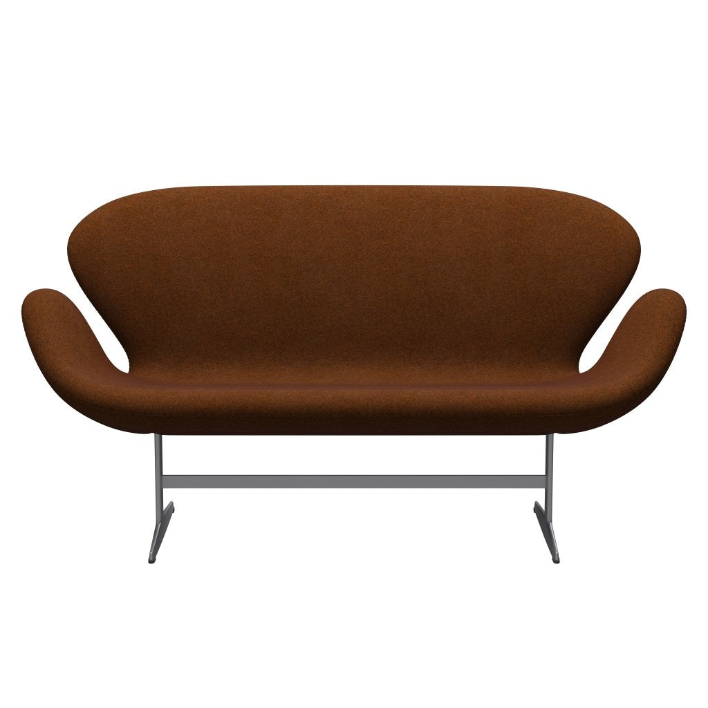 [product_category]-Fritz Hansen Swan Sofa 2 Seater, Silver Grey/Divina Melange Burnt Orange-Fritz Hansen-3321-DIM571-SGBASE-FRI-1