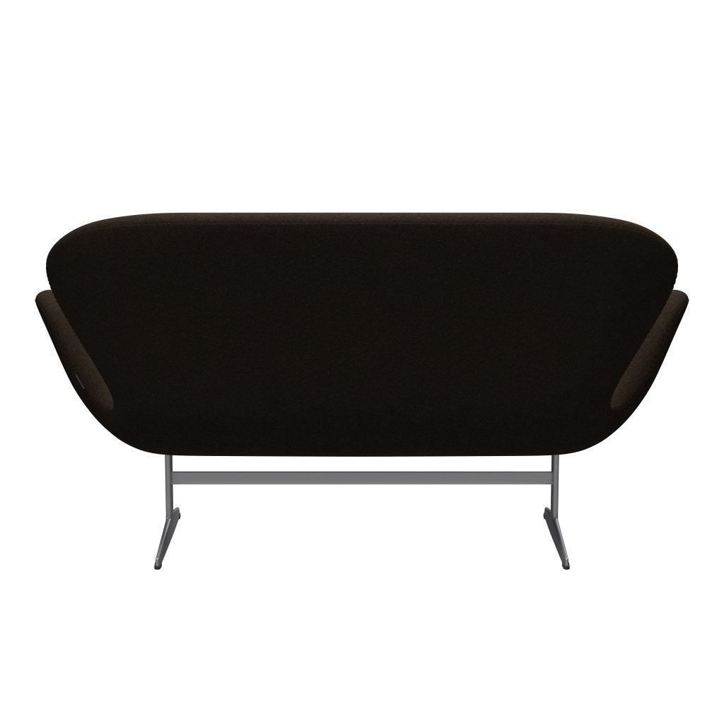 [product_category]-Fritz Hansen Swan Sofa 2 Seater, Silver Grey/Divina Melange Dark Brown-Fritz Hansen-3321-DIM280-SGBASE-FRI-4
