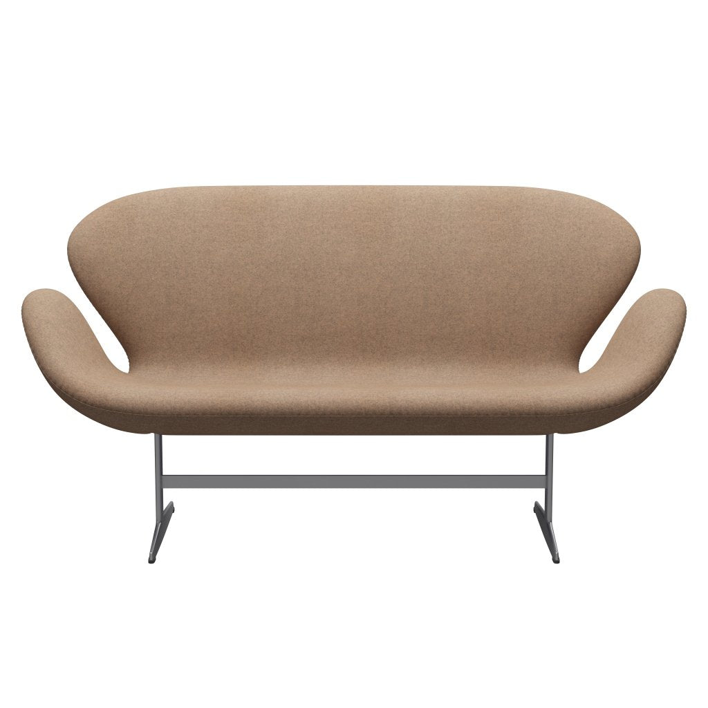 [product_category]-Fritz Hansen Swan Sofa 2 Seater, Silver Grey/Divina Melange Grey Nude-Fritz Hansen-3321-DIM517-SGBASE-FRI-1