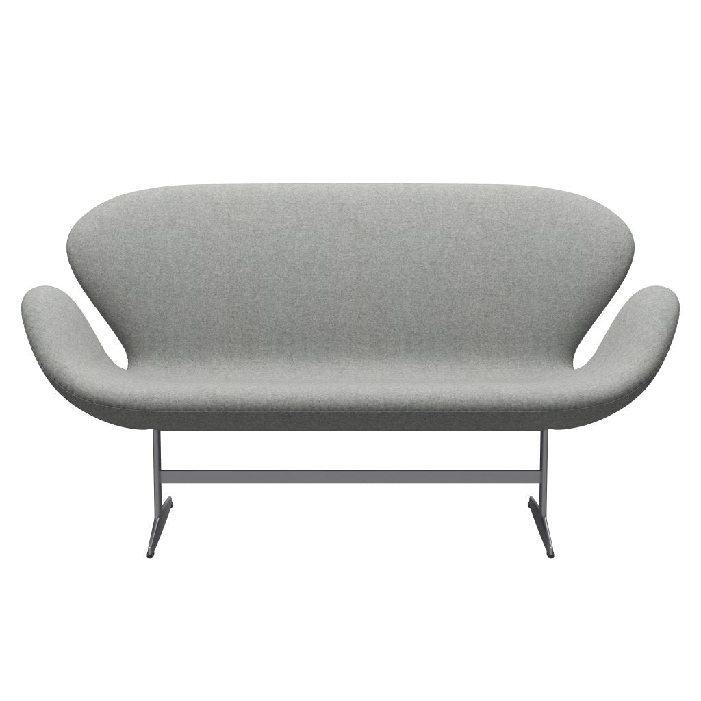 [product_category]-Fritz Hansen Swan Sofa 2 Seater, Silver Grey/Divina Melange Light Grey-Fritz Hansen-3321-DIM120-SGBASE-FRI-1