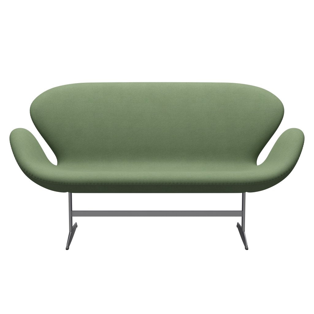 [product_category]-Fritz Hansen Swan Sofa 2 Seater, Silver Grey/Divina Olive Green-Fritz Hansen-3321-DIV856-SGBASE-FRI-1