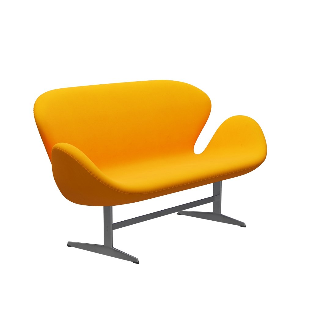 [product_category]-Fritz Hansen Swan Sofa 2 Seater, Silver Grey/Divina Orange (426)-Fritz Hansen-3321-DIV426-SGBASE-FRI-2