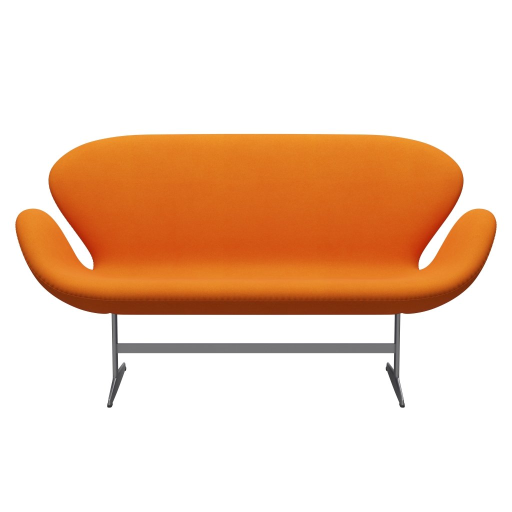 [product_category]-Fritz Hansen Swan Sofa 2 Seater, Silver Grey/Divina Orange (444)-Fritz Hansen-3321-DIV444-SGBASE-FRI-1