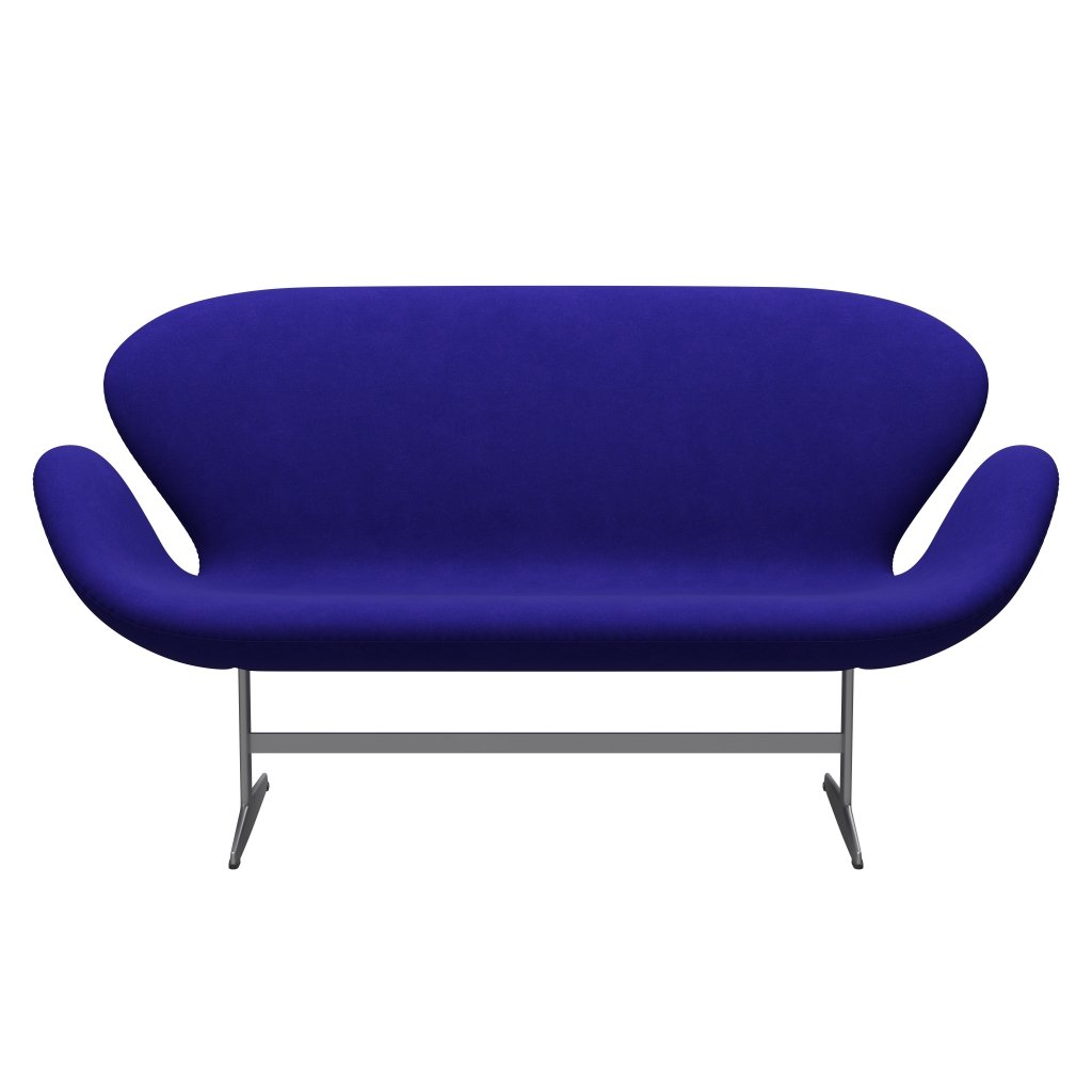 [product_category]-Fritz Hansen Swan Sofa 2 Seater, Silver Grey/Divina Petrol Blue-Fritz Hansen-3321-DIV686-SGBASE-FRI-1