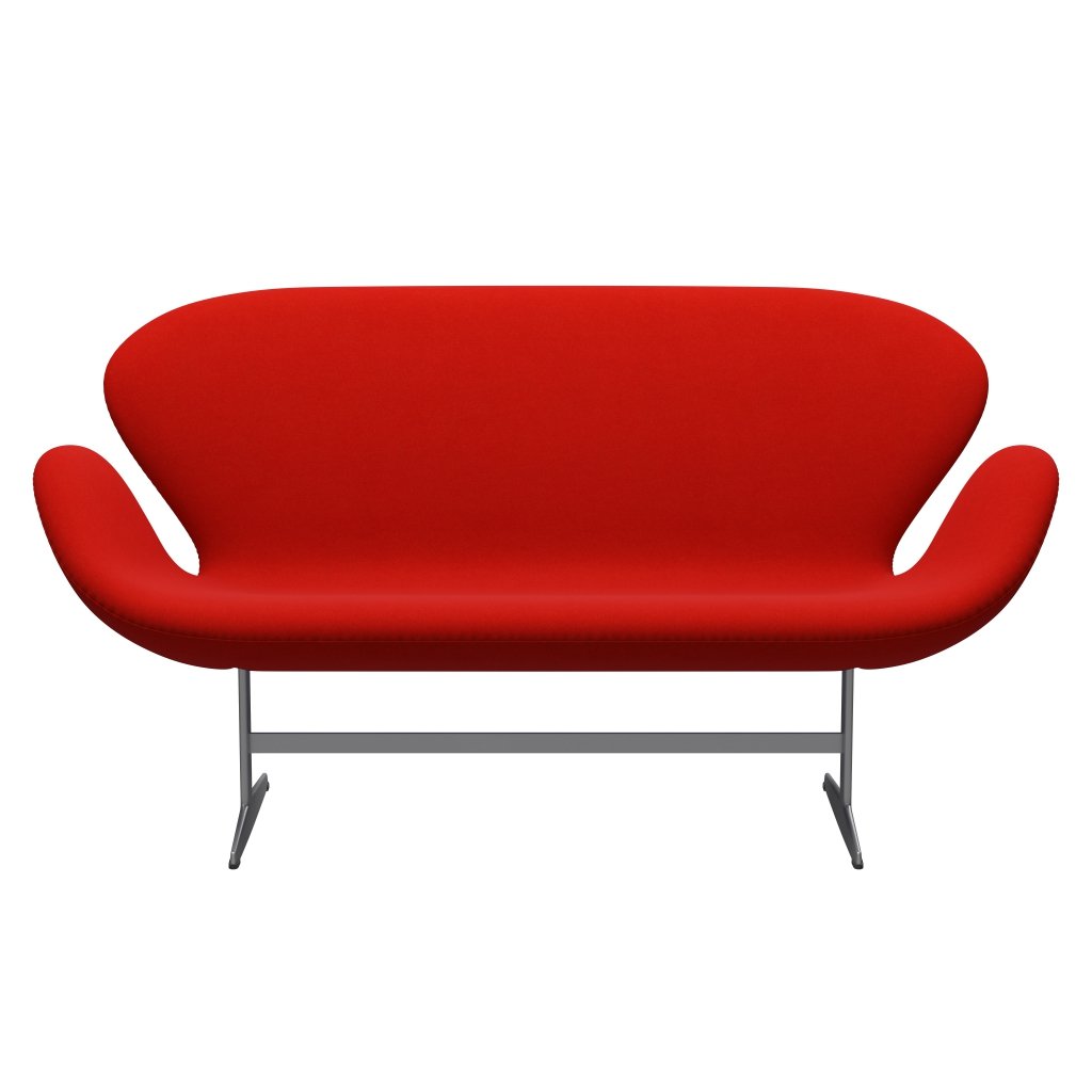 [product_category]-Fritz Hansen Swan Sofa 2 Seater, Silver Grey/Divina Red (562)-Fritz Hansen-3321-DIV562-SGBASE-FRI-1