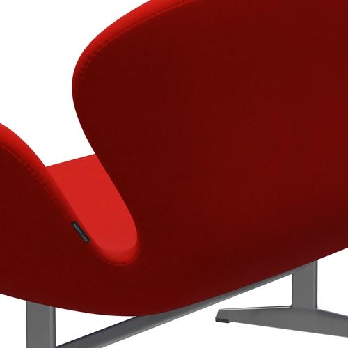 [product_category]-Fritz Hansen Swan Sofa 2 Seater, Silver Grey/Divina Red (562)-Fritz Hansen-3321-DIV562-SGBASE-FRI-5