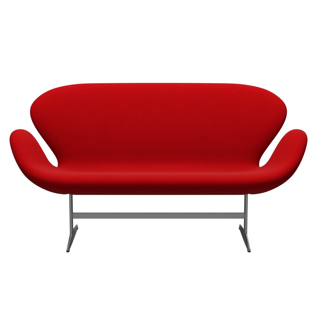 [product_category]-Fritz Hansen Swan Sofa 2 Seater, Silver Grey/Divina Red (623)-Fritz Hansen-3321-DIV623-SGBASE-FRI-1