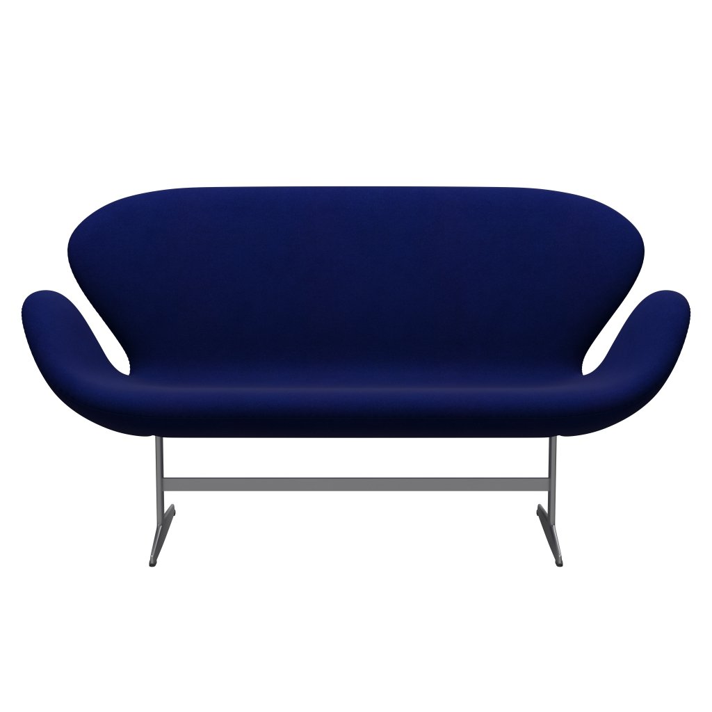 [product_category]-Fritz Hansen Swan Sofa 2 Seater, Silver Grey/Divina Royal Blue-Fritz Hansen-3321-DIV791-SGBASE-FRI-1